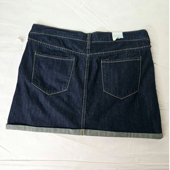 Old Navy NWT denim mini jeans skirt 8 dark wash blue - Picture 2 of 13